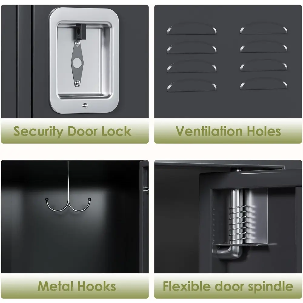 Metal Lockers for Employees with 12 Door and 12 Hooks,Metal Storage Locker with Lock for School Office Gym Bedroom,Assembly Requ