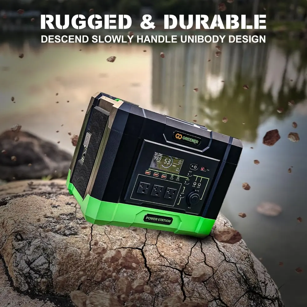 1030Wh Portable Power Station | 1000W(Peak:2000W) Camping Solar Generator(Solar Panel Not Included) | Lithium Battery Power | wi