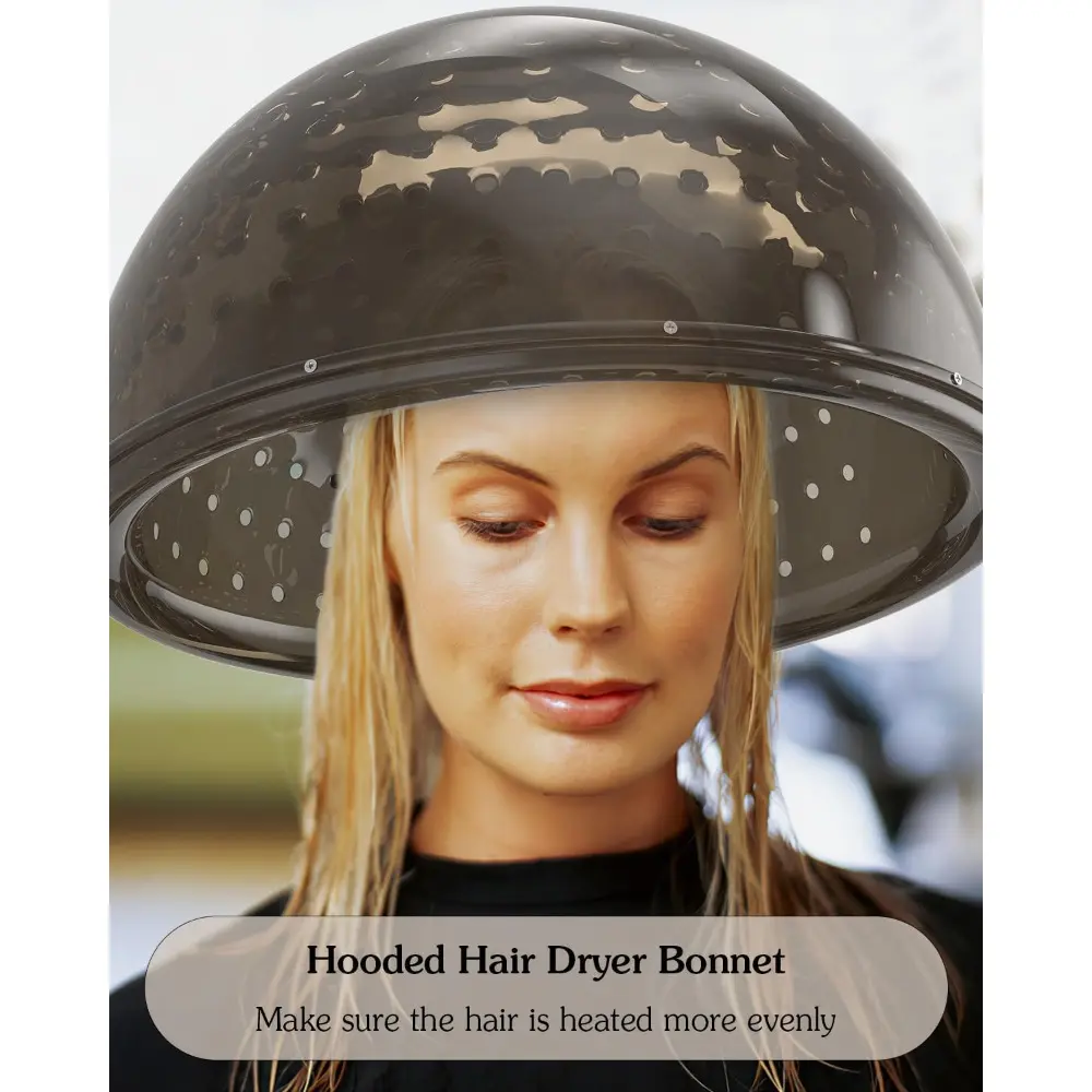 Professional Hair Dryer Chair for Salon, Angle & Height & Temperature Adjustable 1000W Downdraft Hood, 60-Minute Timer