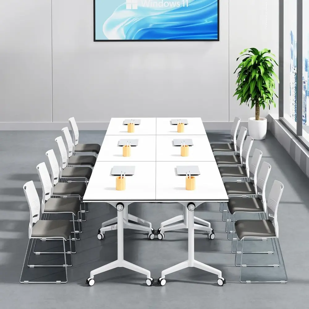Stacking Home Office Guest Chair, Reception Stackable Chairs with Metal Sled Base, Conference Lobby Waiting Training School Kit