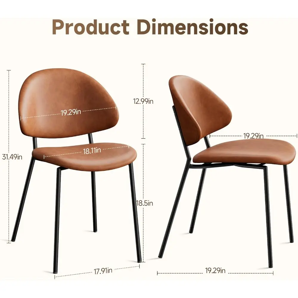 Dining Chairs Set of 4, Modern Side Chairs for Kitchen Dining Room Café or Restaurant, Comfortable Upholstered PU Leather Dinin