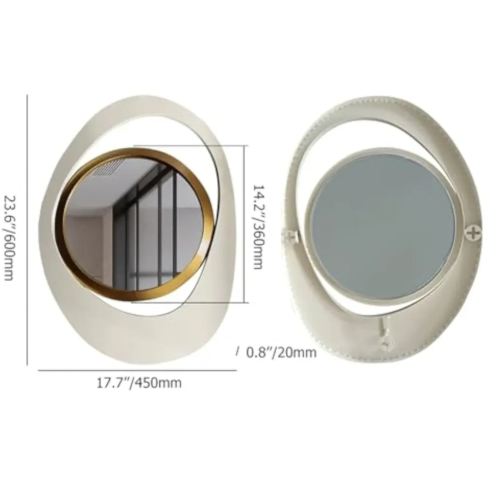 Geometry Decorative Wall Mirror Modern 23.6" Large Irregular Wall Mirror Decor Abstract Mirror for Living Room, Bedroom, Dining