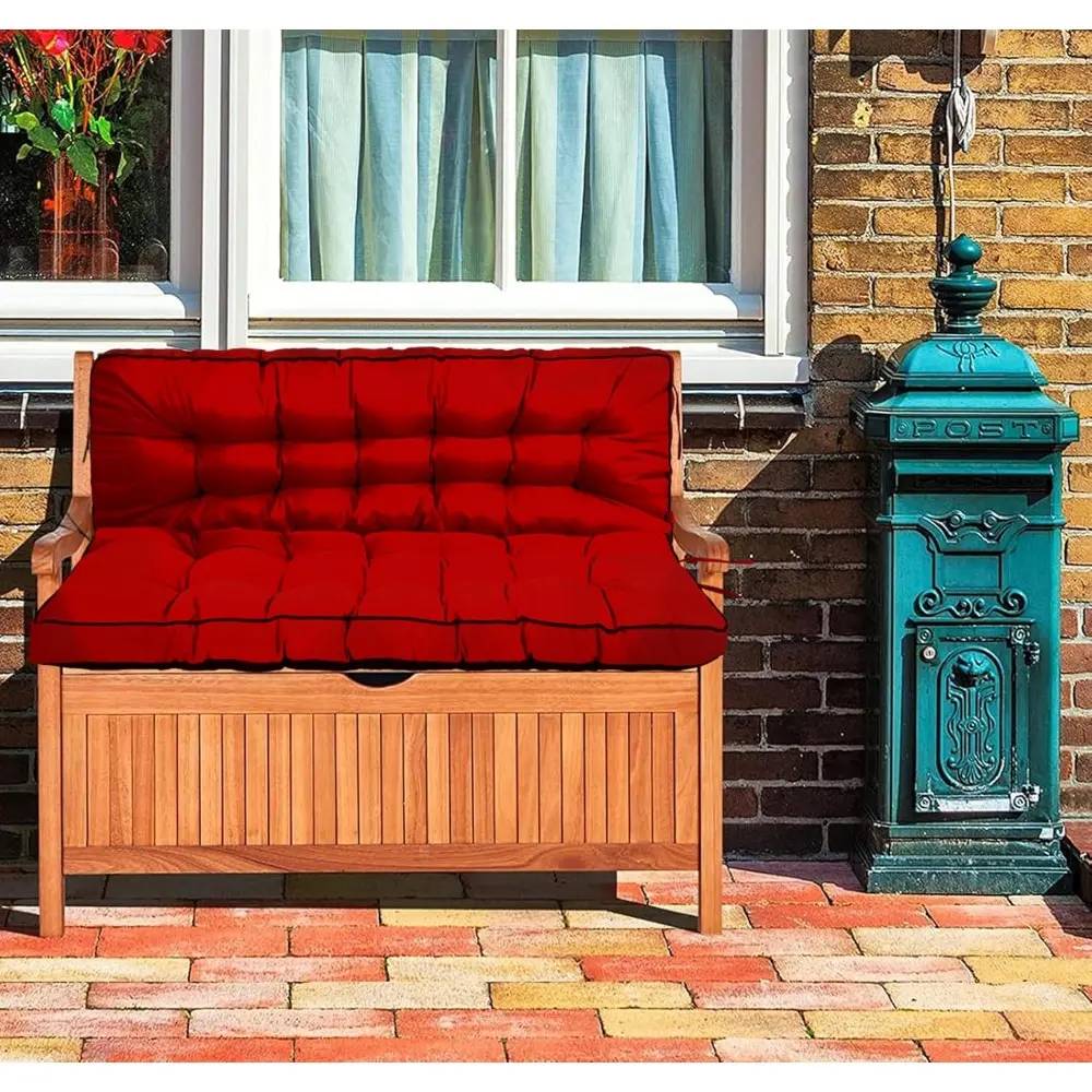 Swing Replacement Cushions with Backrest, 2 or 3 Seater Waterproof Non-Slip Overstuffed Swing Pad, Indoor/Outdoor Bench Cushion