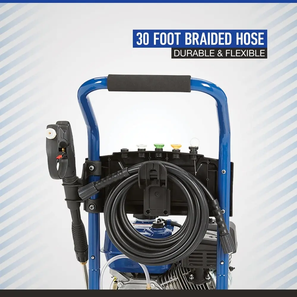 Gas Cold Water Pressure Washer, 3400 PSI, 2.7 GPM, Maintenance-Free Axial Pump, Steel Tube Frame