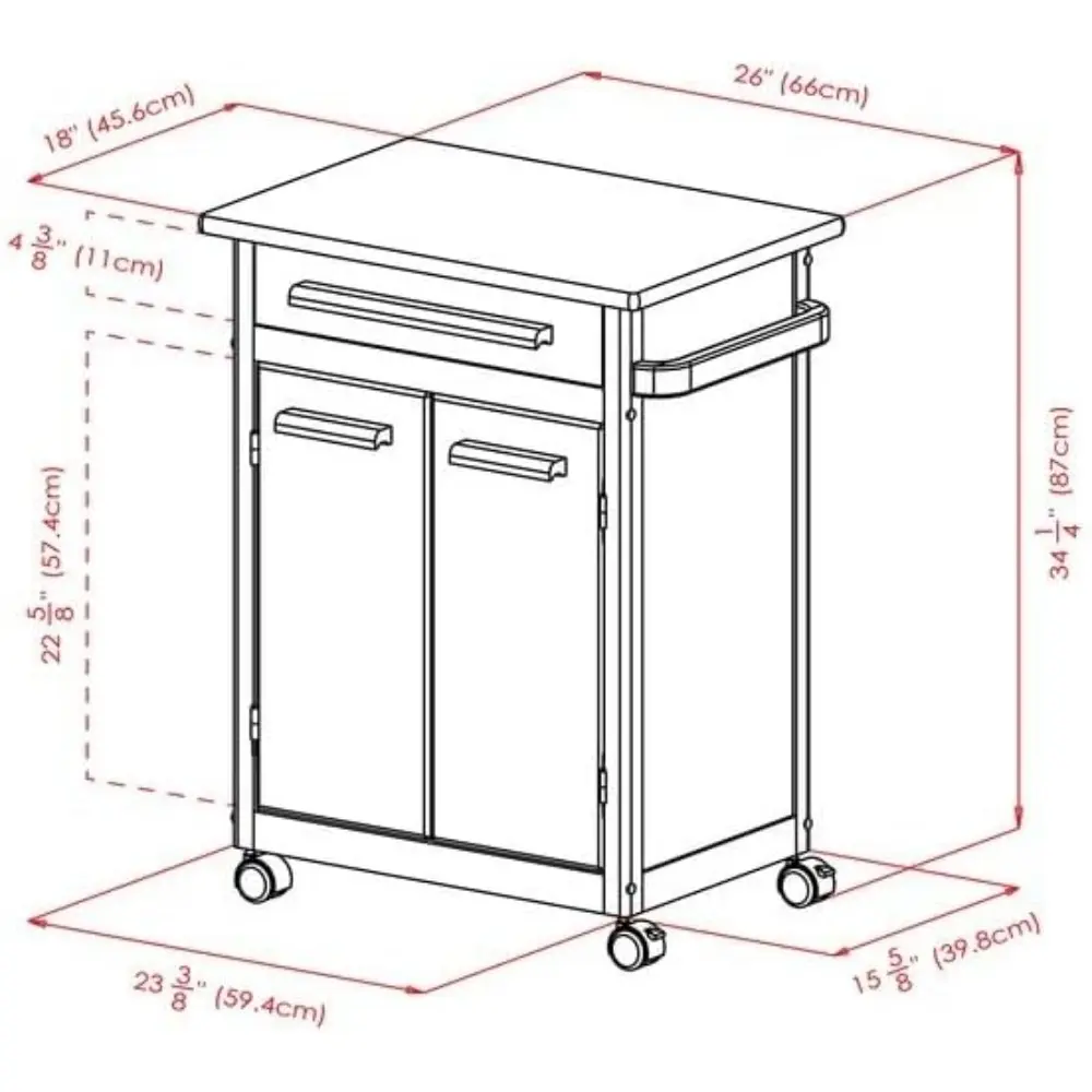 Wood Kitchen Cart, Natural, Single Drawer (82027)