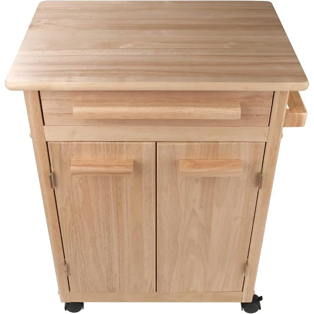 Wood Kitchen Cart, Natural, Single Drawer (82027)