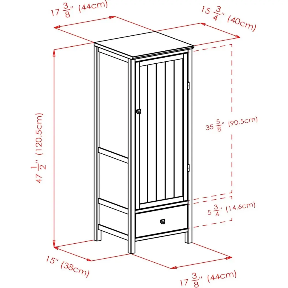 94402 Pantry Cupboard with Door, Antique Walnut