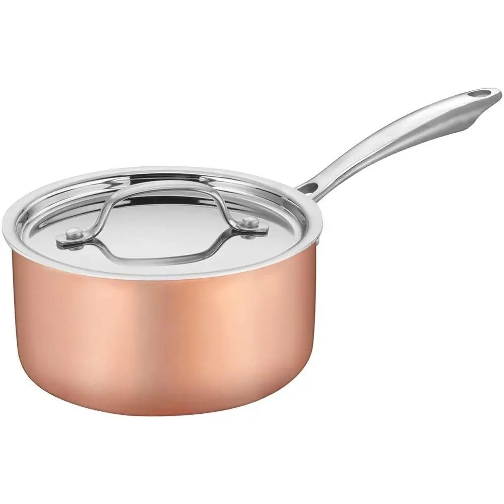 CTPG-11PC Copper Tri-Ply Stainless Steel Lids 11-Piece Aluminum Core Cookware Set
