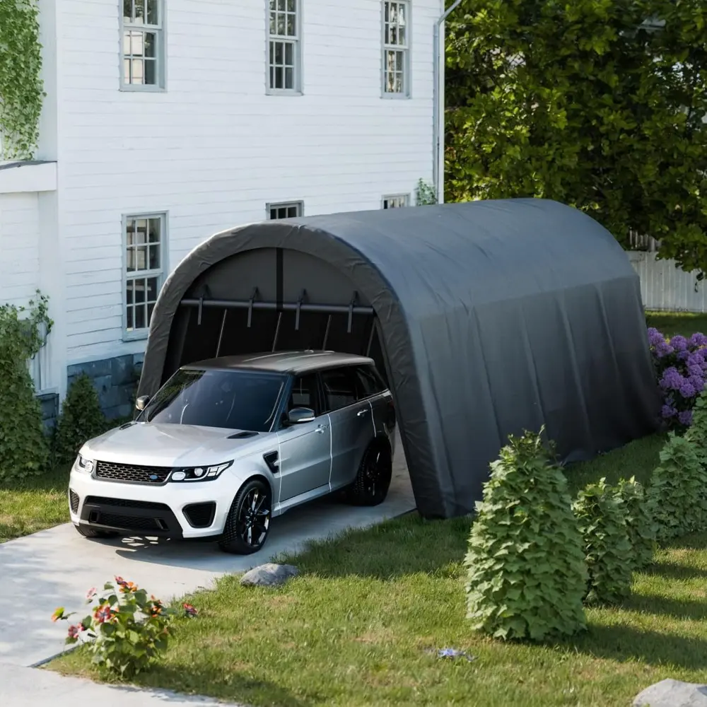 Portable Garage, Carport Canopy 12x20 FT Heavy Duty Car Port with Reinforced All-Steel Frame, Car Tent Garage with Zipper Doors