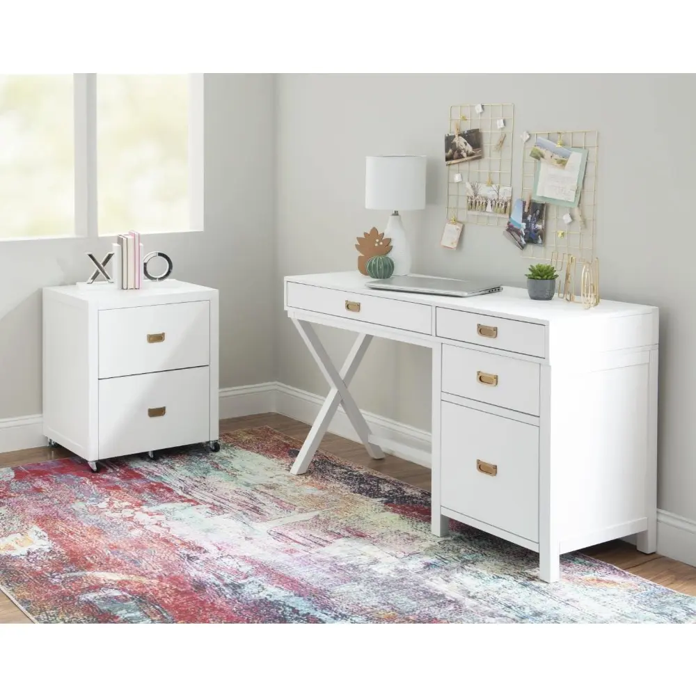 Peggy Side Storage Desk White