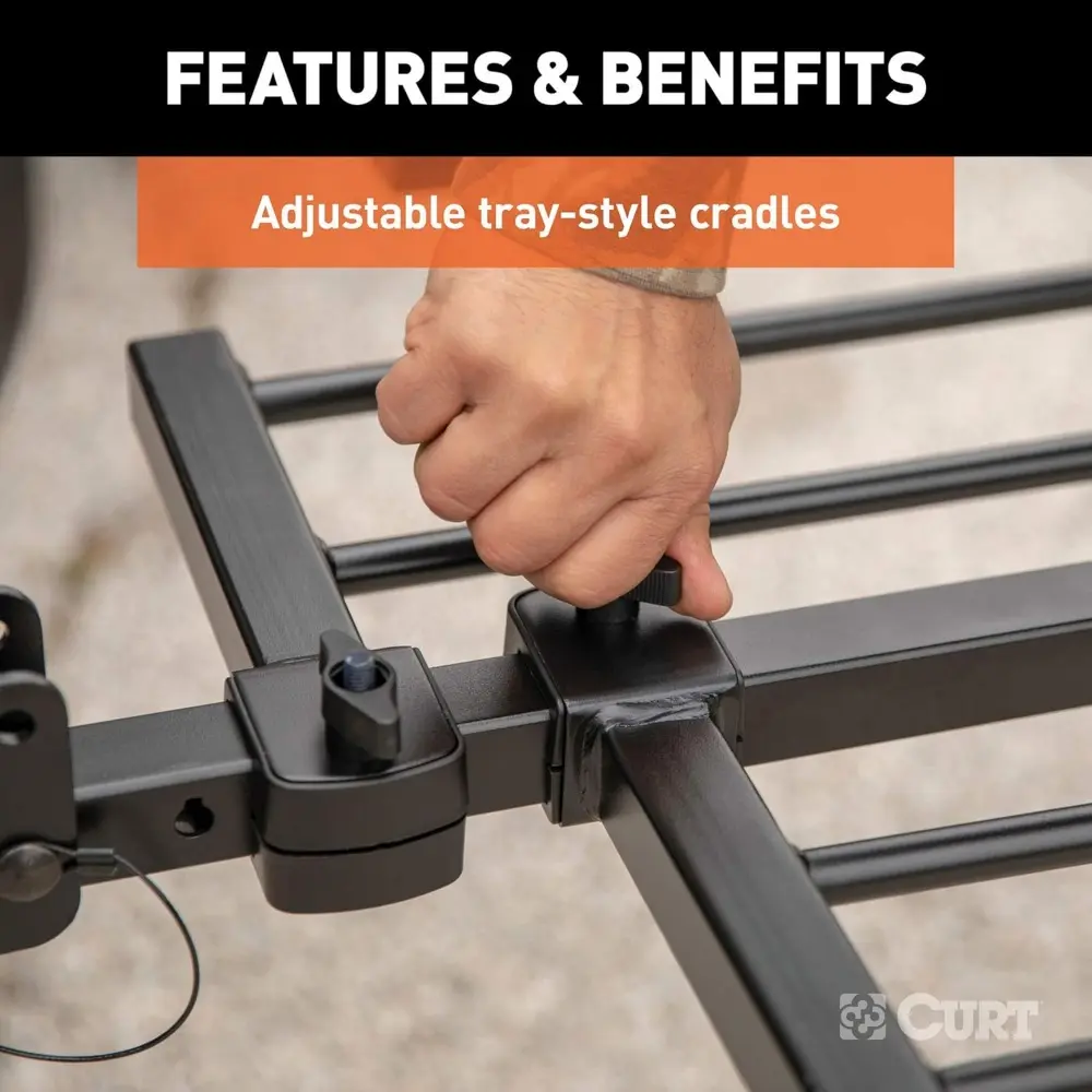 18087 Secure Locking Tray-Style Trailer Hitch Bike Rack Mount, Fits 2-Inch Receiver, 4 Bicycles