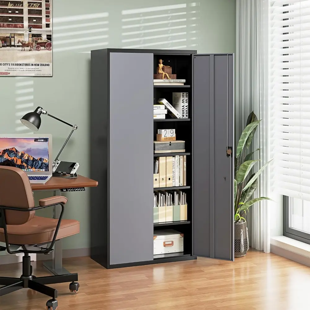 Metal Garage Storage Cabinets with Lock Door and Adjustable Shelves, Steel Tool Cabinets for Home,Office,Warehouse Organisieren