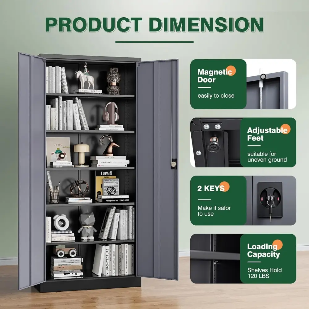 Metal Garage Storage Cabinets with Lock Door and Adjustable Shelves, Steel Tool Cabinets for Home,Office,Warehouse Organisieren