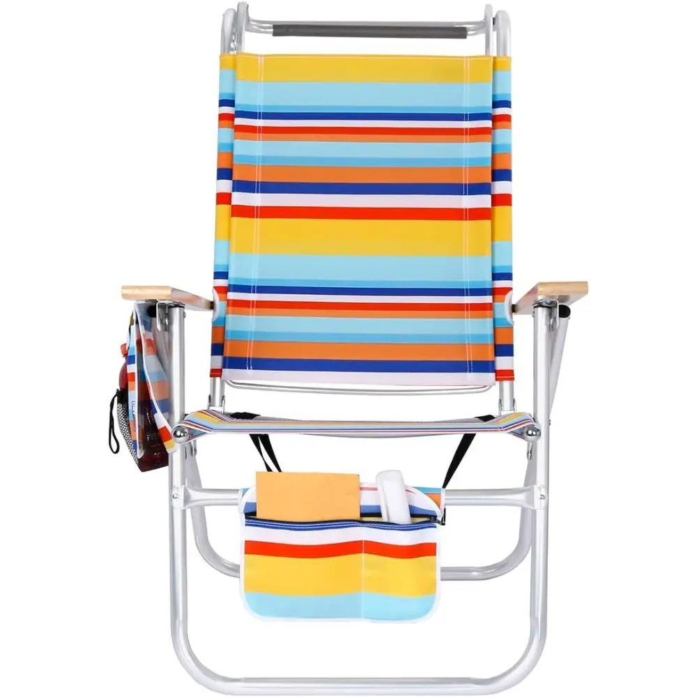17 Inches High Seat Big Tycoon Aluminum Beach Chair with Canopy