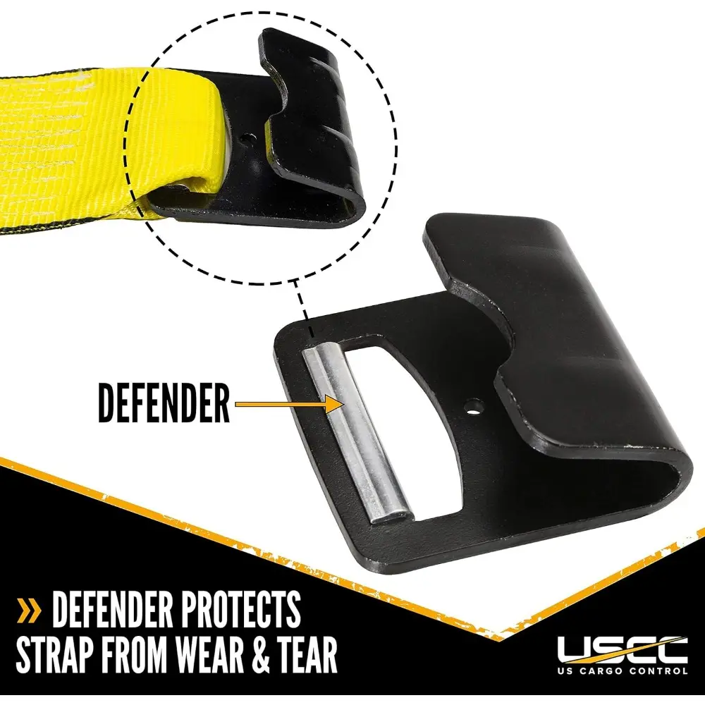 Flat Hook Ratchet Straps 4 Inch x 27 Foot (2-Pack), 5,400 LBS Working Load Limit, Yellow 4 Inch Ratchet Straps Heavy Duty for F