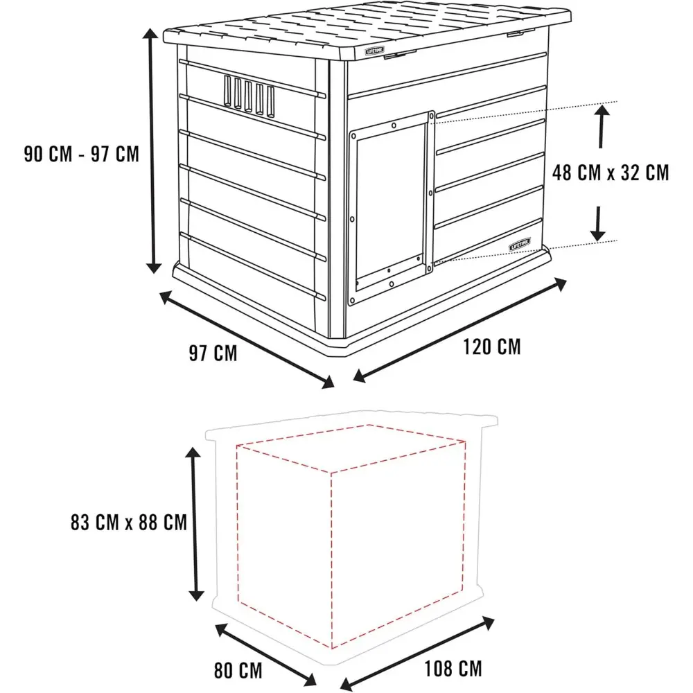 Deluxe Dog House, Weather Protected with Adjustable Vents, Ideal Shelter for Medium to Large Dogs