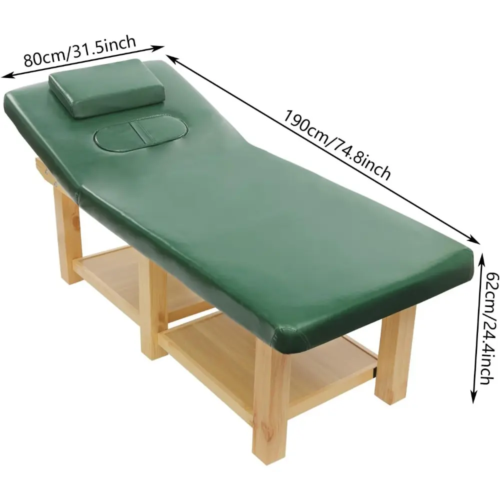 Wood Stationary Massage Table,Professional Massage Bed for Treatment Table Physical Therapy Salon Spa Facial Bed,Adjustable Back