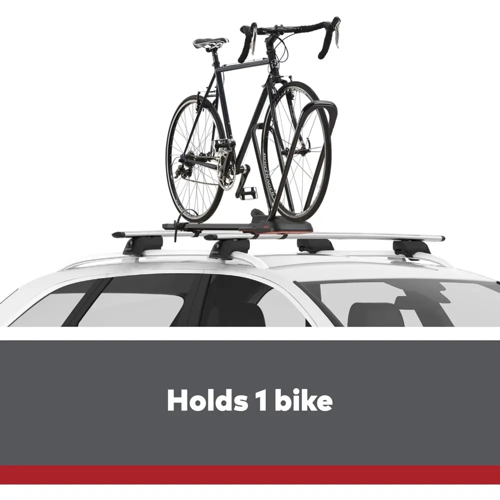 Upright Bike Rack Mount, Car and SUV Roof Bicycle Carrier with Low Profile Tray and Universal Mounting Hardware, HighRoad
