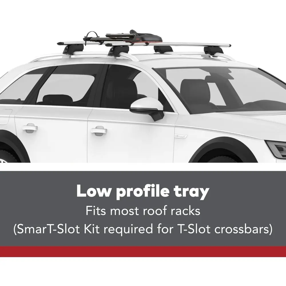 Upright Bike Rack Mount, Car and SUV Roof Bicycle Carrier with Low Profile Tray and Universal Mounting Hardware, HighRoad