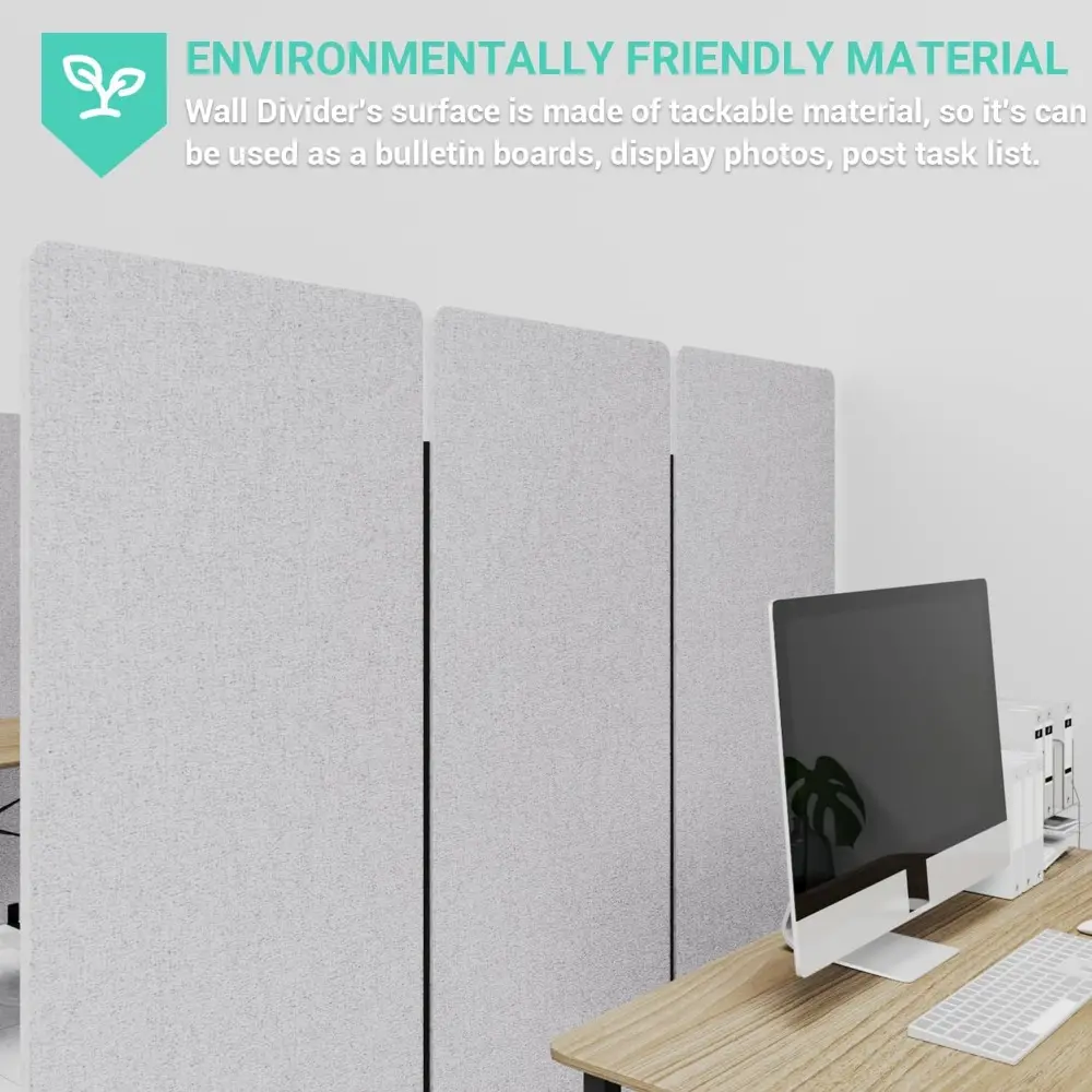 Soundproof Room Divider with Wheels, 66in Office Dividers for Sound Proofing & Reducing, 3 Panel Sound Proof Dividers for Office