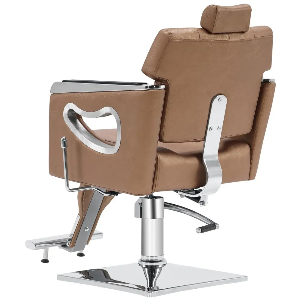 Barber Chair Reclining Salon Chair for Hair Stylist, Antique Hair Spa Salon Styling Beauty Equipment 8132 (Gold)