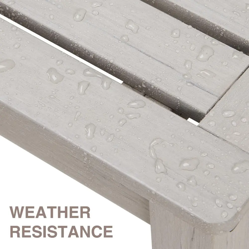 Psilvam Outdoor Bench, Two Person Poly Lumber Porch Bench, Weatherproof Garden Bench That Never Rot and Fade, All-Weather Patio