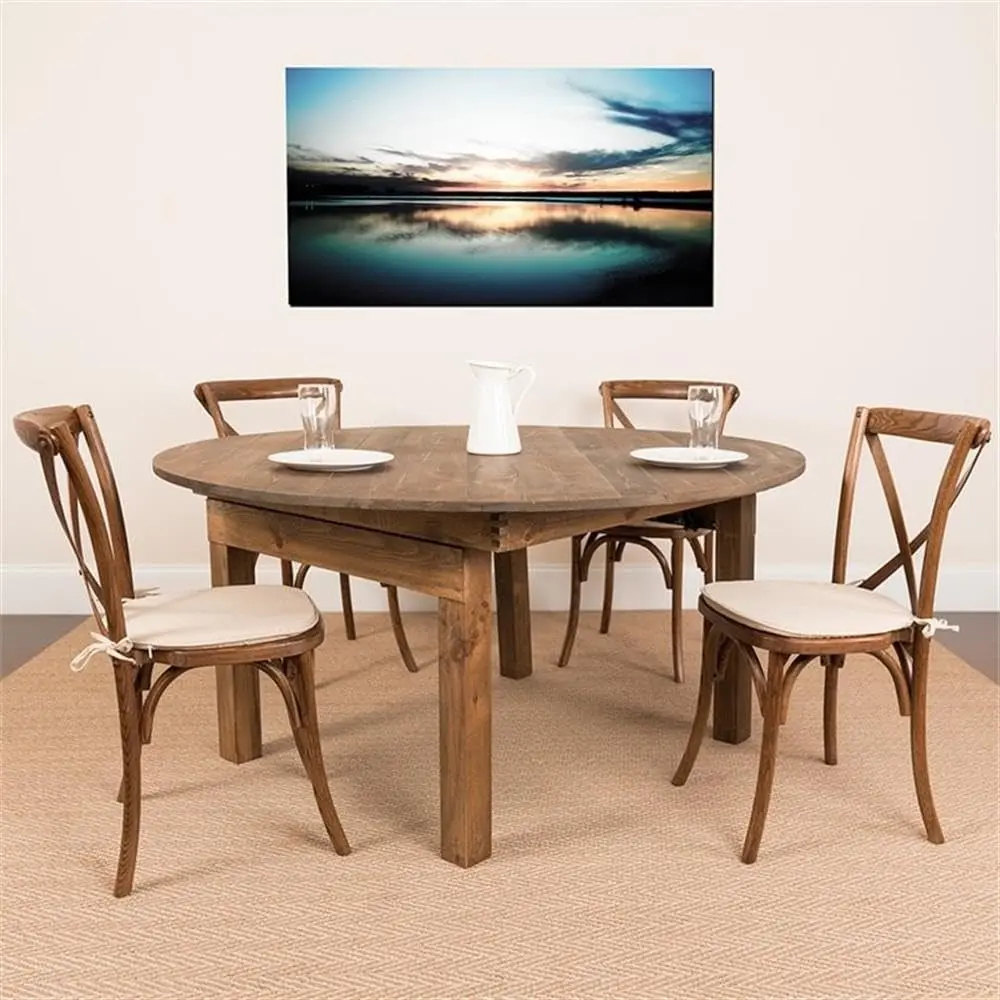 HERCULES Series Round Dining Table | Farm Inspired, Rustic & Antique Pine Dining Room Table