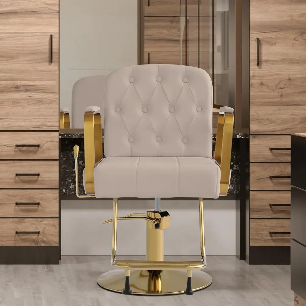 Hydraulic Salon Hair Chair, Height Adjustable Barber Chair, Reclining Barber Chairs, 360 Degree Swivel Shampoo Chair for Salon B