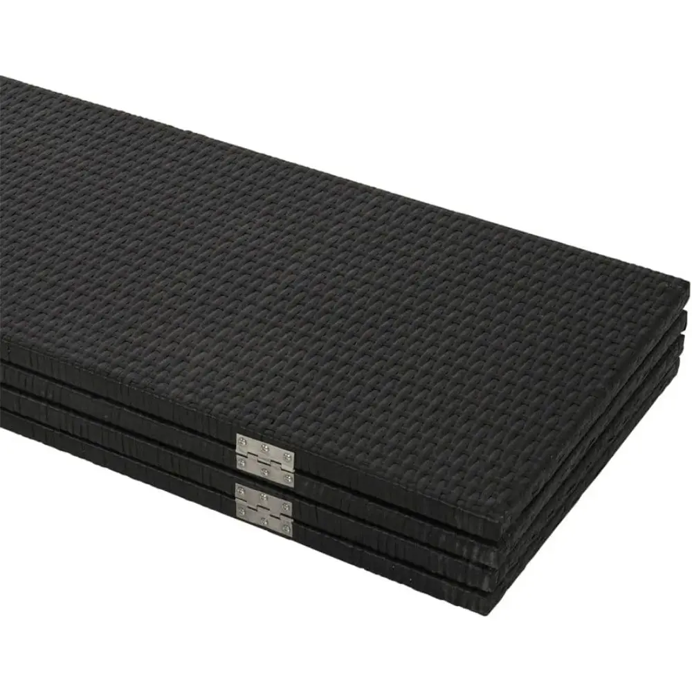 4 Panels Patio Outdoor Privacy Screen Room Divider Partition Black Resin Wicker Weather Resistant