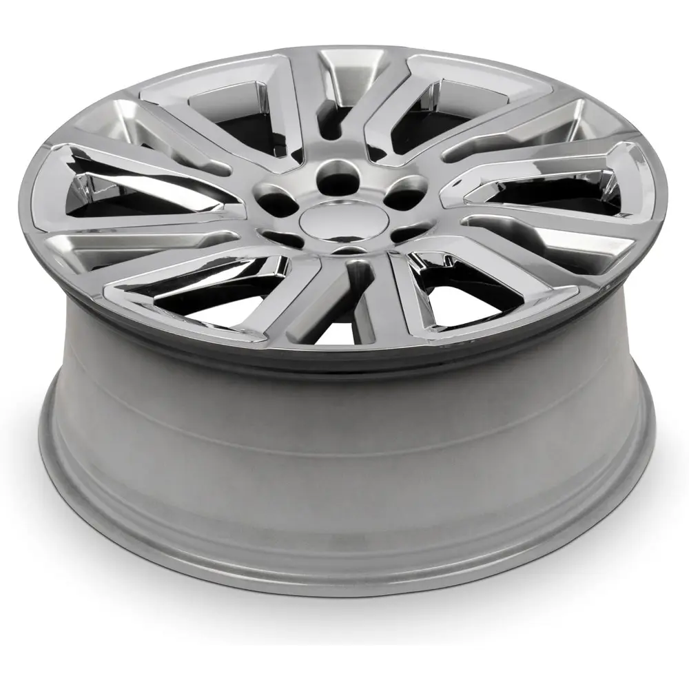 For 2019-2023 Chevrolet Silverado 1500 22 Inch Hyper Silver with Chrome Inserts Hyper Silver Rim - OE Direct Replacement - Road