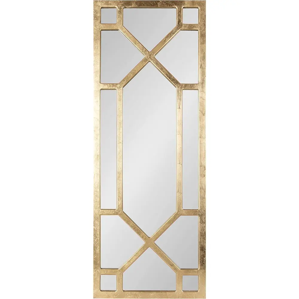 Vanderford Glam Panel Framed Wall Mirror, 18 x 47, Gold, Modern Full Length Mirror for Wall