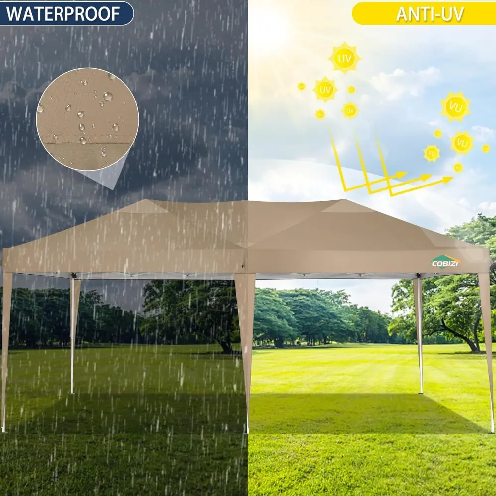 Canopy 10x20 Pop Up Canopy Tent with 6 Sidewalls, Waterproof Outdoor Event Shelter Gazebo Sun Shade Portable 10x20 Tents for Pa