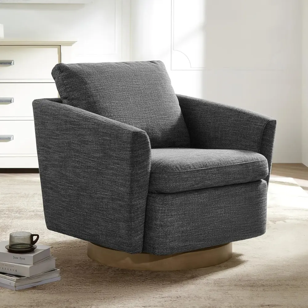 Watson & Whitely Swivel Accent Chairs for Living Room/Bedroom, Modern Armchair in Performance Fabric, Quarry Grey