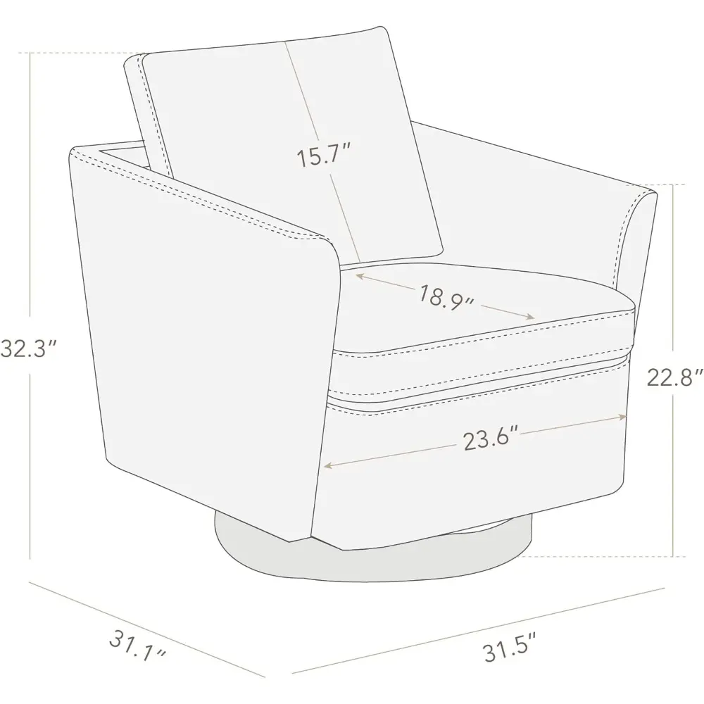 Watson & Whitely Swivel Accent Chairs for Living Room/Bedroom, Modern Armchair in Performance Fabric, Quarry Grey