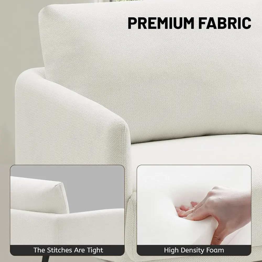 Oversized Accent Chair for Living Room Chairs Reading Arm Chair Comfy Modern Single Sofa Side Chairs with Metal Legs & Soft Cush