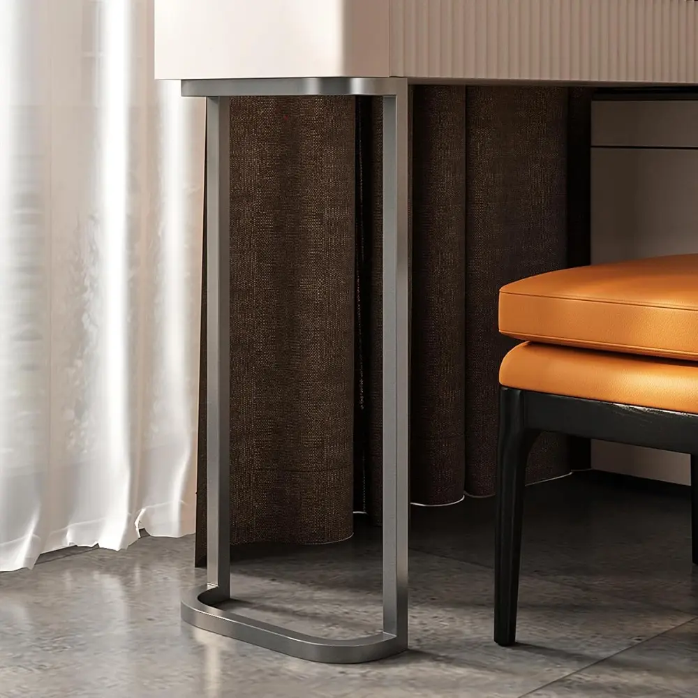 Makeup Vanity with Stool, Very Easy to Assemble,Retractable TV Cabinet Combination, Dressing Table Desk in one, Super Storage