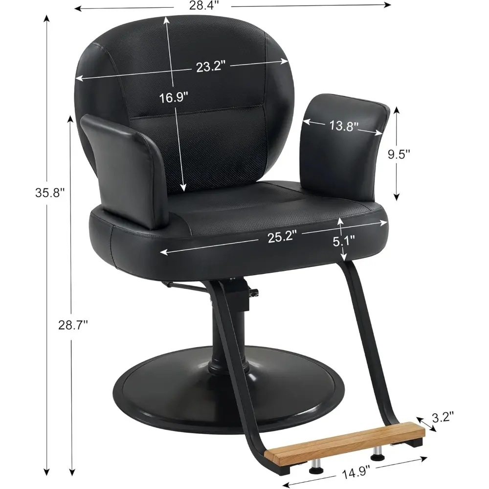 Hydraulic Salon Chair, Modern Ins Style Barber Chair for Hair Stylist, Breathable PVC Leather Beauty Spa Salon Styling Chair fo