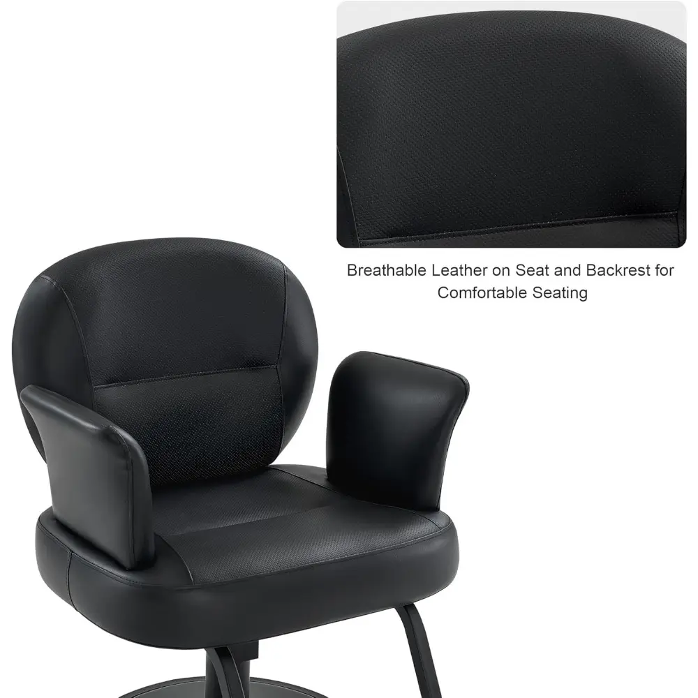 Hydraulic Salon Chair, Modern Ins Style Barber Chair for Hair Stylist, Breathable PVC Leather Beauty Spa Salon Styling Chair fo