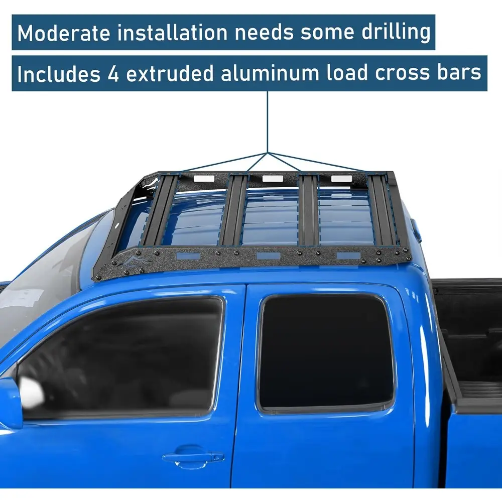 u-Box Access Cab Tacoma Roof Rack Top Cargo Crossbars Carrier Luggage Basket for Toyota Tacoma 2005-2023 2nd 3rd Gen Pickup Truc