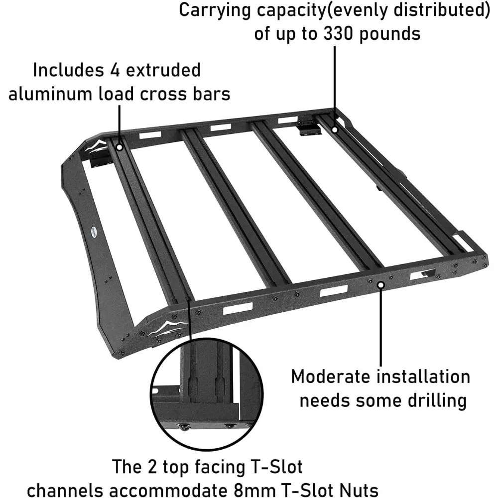 u-Box Access Cab Tacoma Roof Rack Top Cargo Crossbars Carrier Luggage Basket for Toyota Tacoma 2005-2023 2nd 3rd Gen Pickup Truc