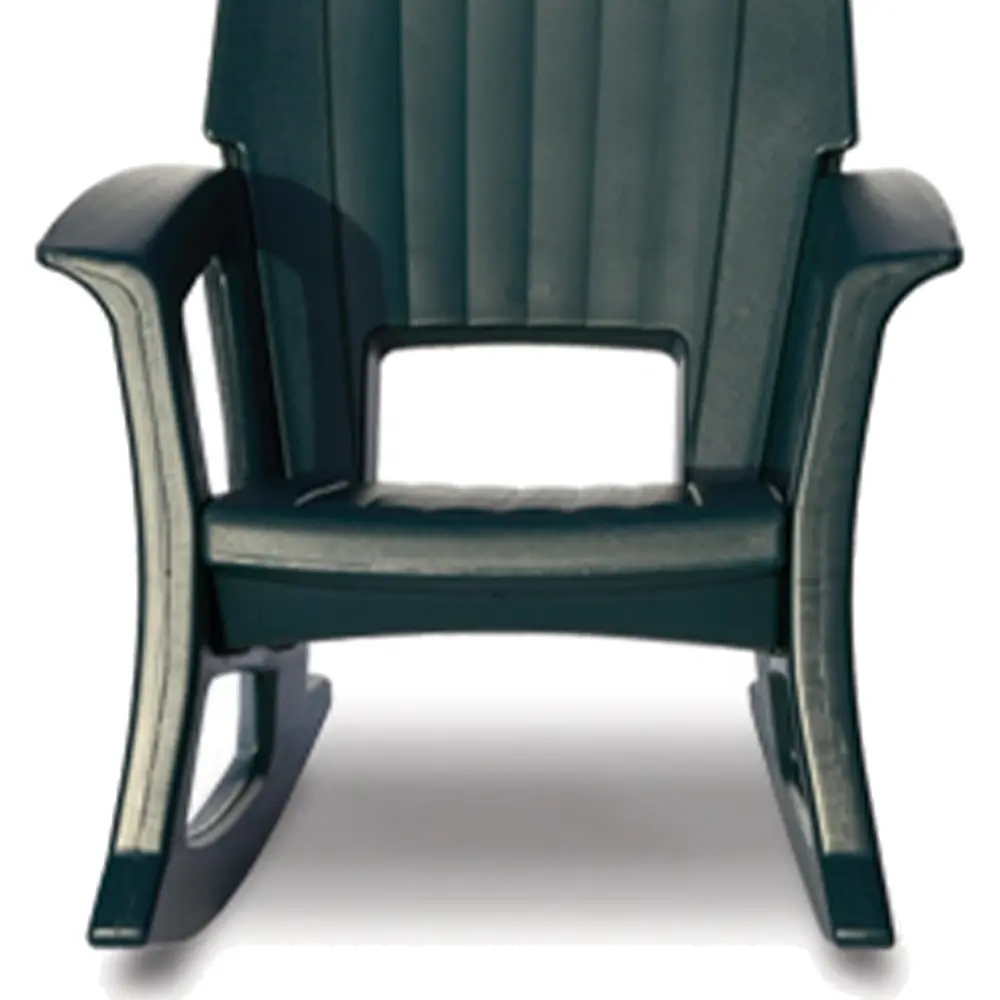 Rockaway Heavy-Duty All-Weather Low Maintenance Easy Assembly Plastic Outdoor Rocking Chair for Deck and Patio, Green (2 Pack)