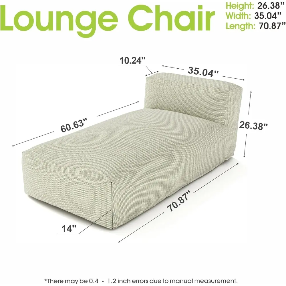 Patio Furniture Chaise Lounge Chair Outdoor Reclining Sofa Garden Pool Lounge Chairs for Outside Sunbathing Recliners Outdoor Be