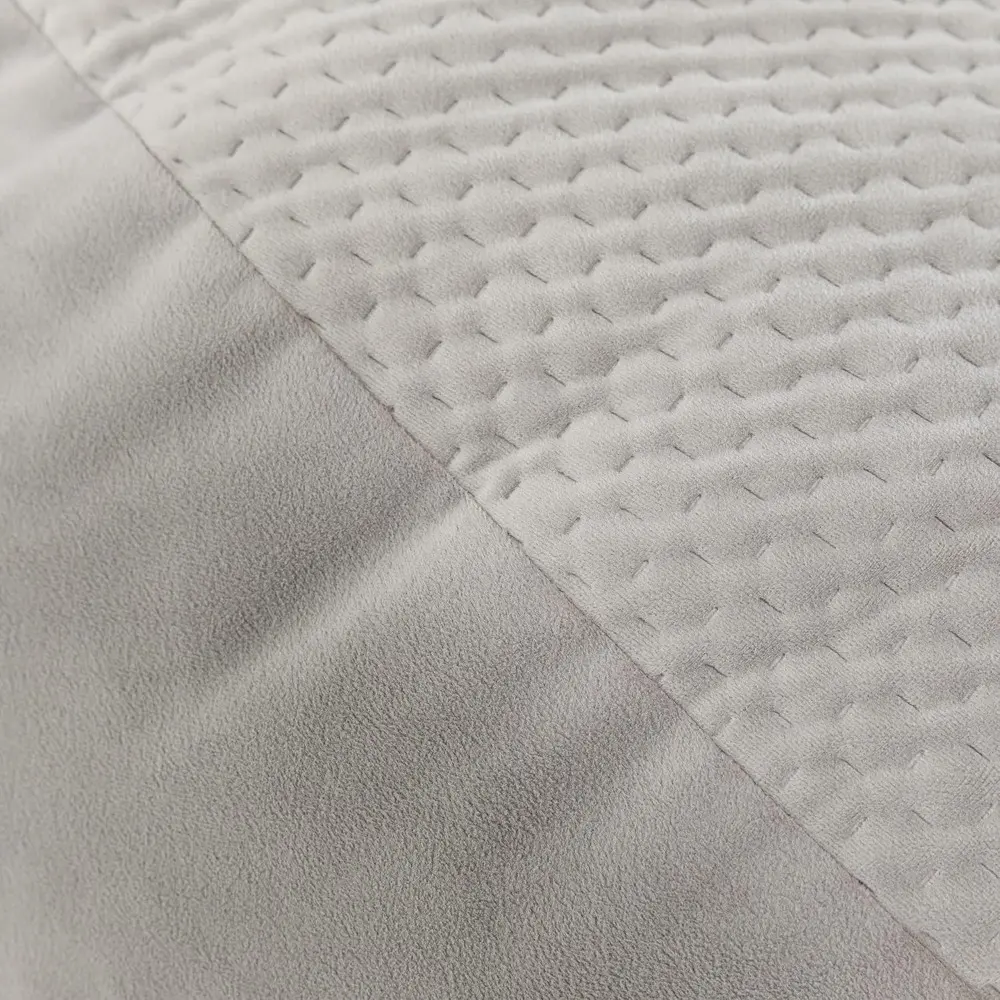 Arlo Lounger Foam Bean Bag Chair - Two-Tone - Quilted Microvelvet, Grey