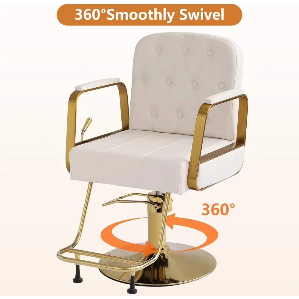 Barber Salon Chair for Hair Sylist, Hydraulic Salon Chairs, Height Adjustable Barber Chairs, Reclining Barber Styling Chairs, 36