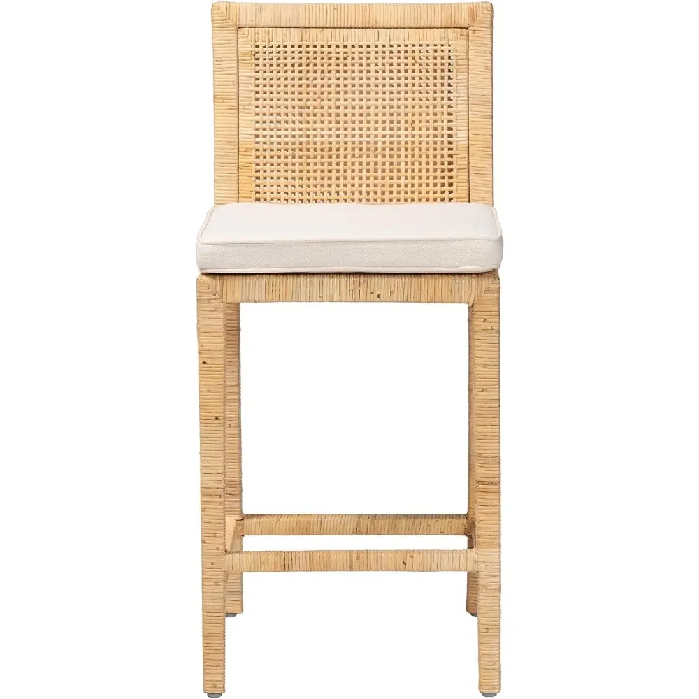 Bali and Paris Styled Natural Wooden Bar Stool, Suitable for Counter Height