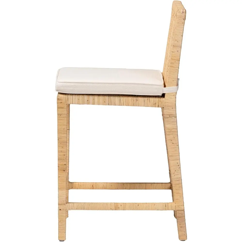 Bali and Paris Styled Natural Wooden Bar Stool, Suitable for Counter Height