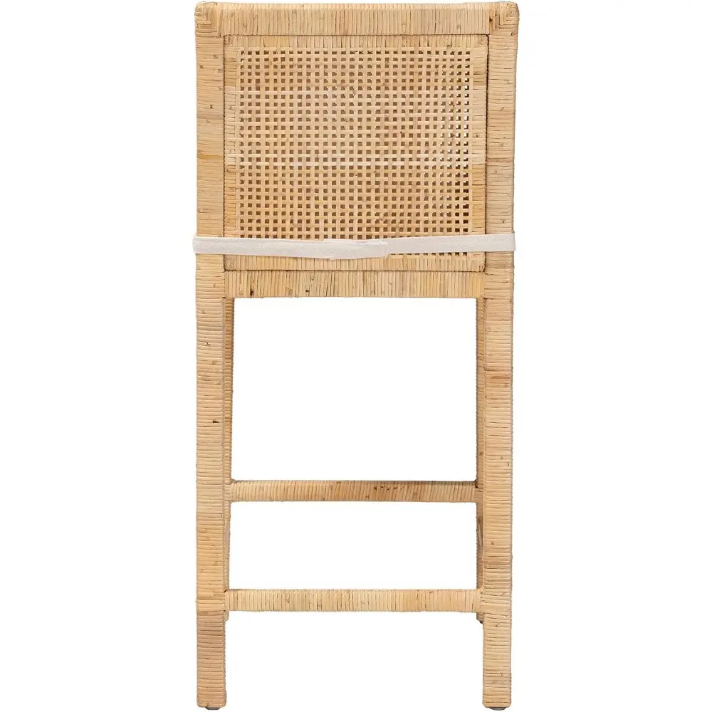 Bali and Paris Styled Natural Wooden Bar Stool, Suitable for Counter Height