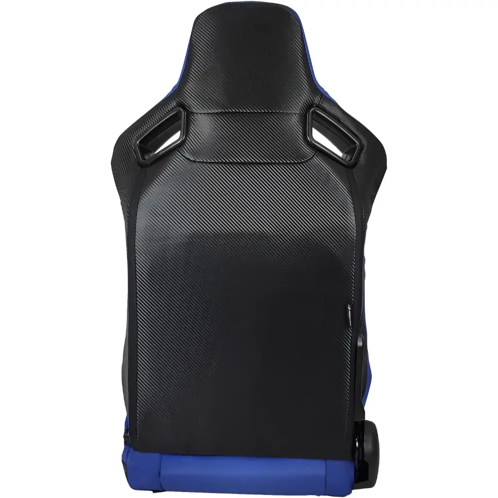 , Universal Bucket Racing Seat Right Passenger Side with Dual Slider, Blue PU Leather Reclinable