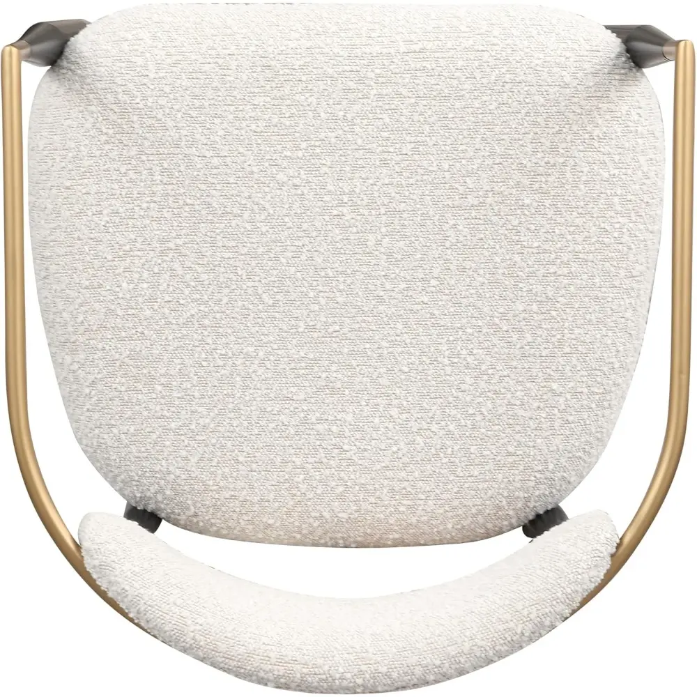 Pair of Modern Counter Height Stools: Upholstered with Gold Accents and Black Legs