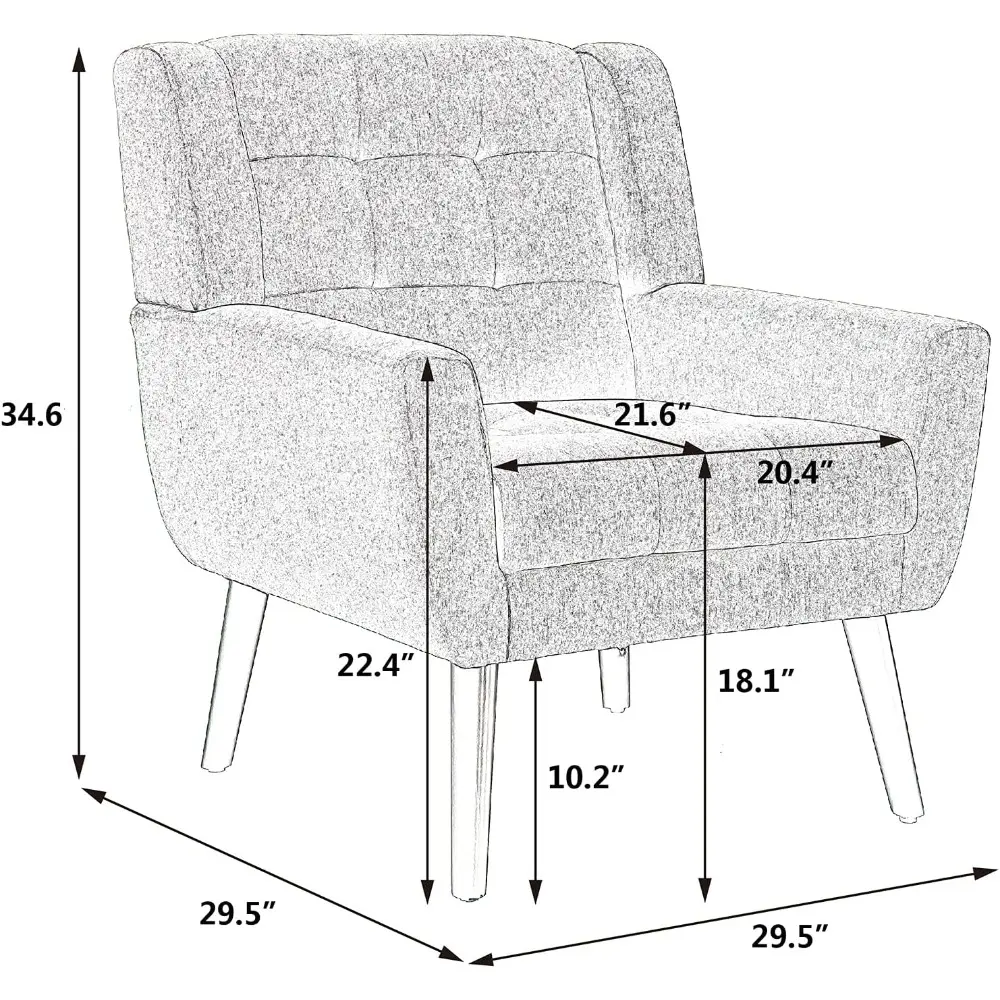 Velvet Accent Chair Modern Upholstered Armchair Cozy Reading Side Chair Comfy Single Sofa Chair with Thickened Cushion & Black L